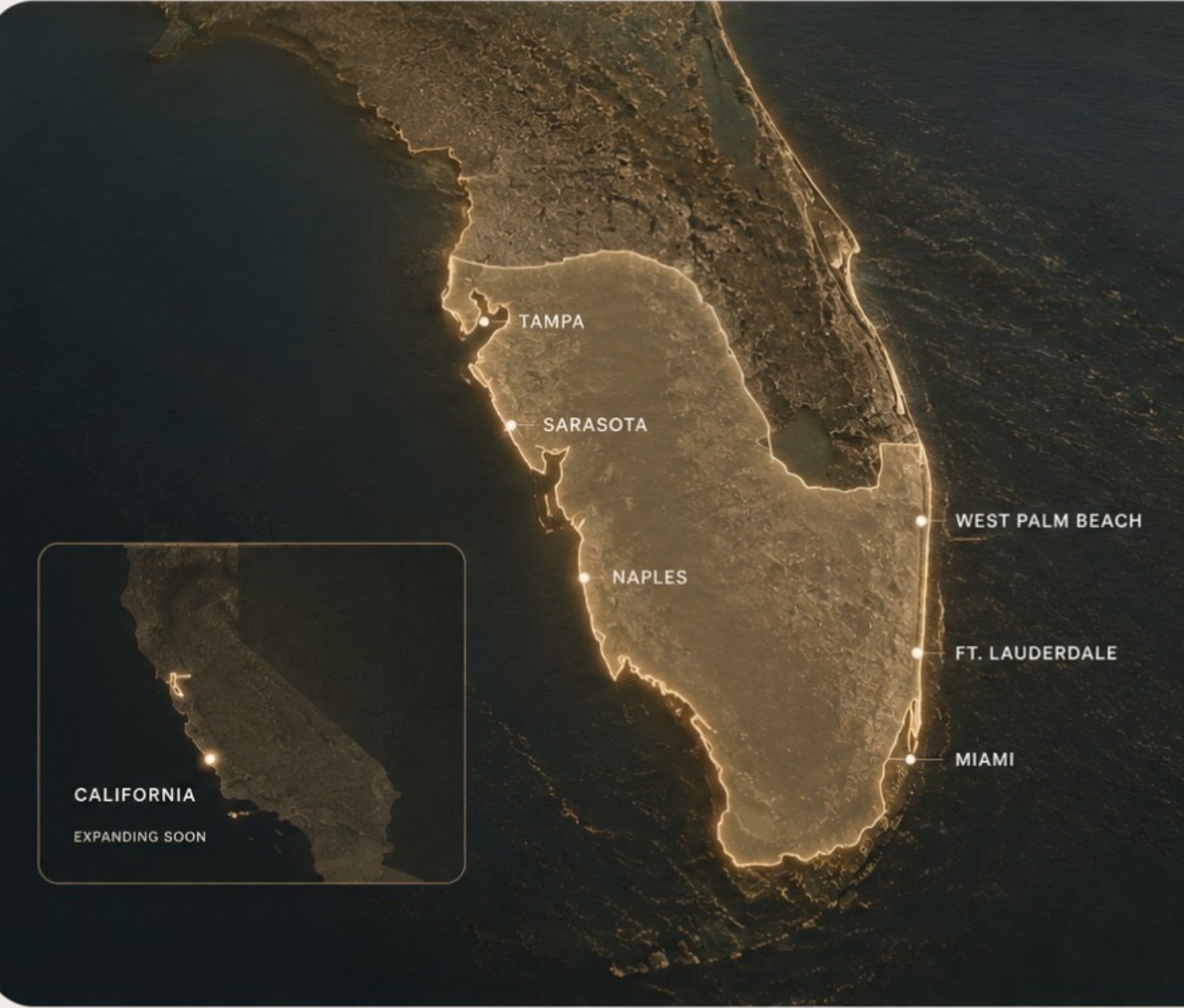 Map of South Florida service areas