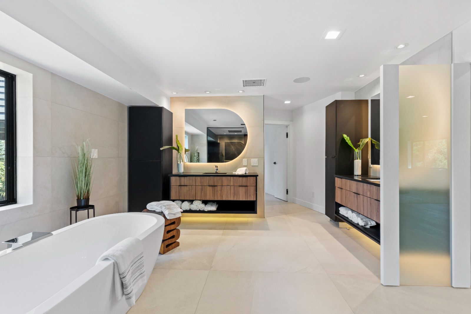 Luxury staged primary bathroom